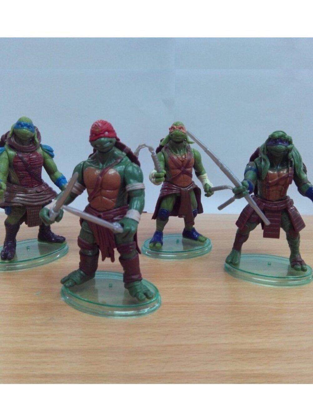 4pc Ninja Turtles Splinter Playset 4 Figure Cake Topper Toy Set Collectible
